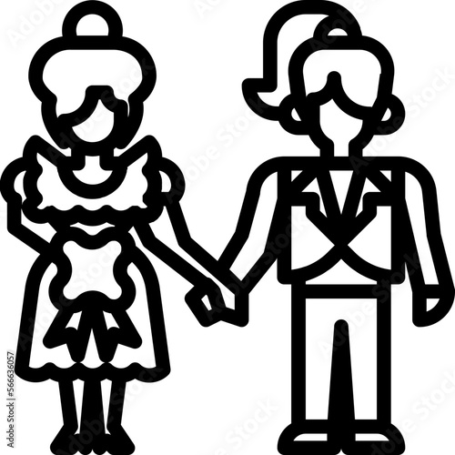 transvestite outline icon