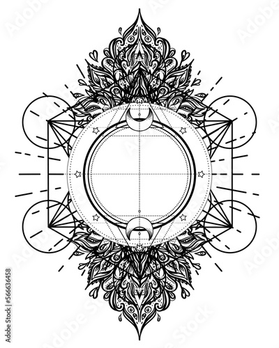 Flower of life, Sacred Geometry. Ayurveda symbol of harmony and balance, univ...