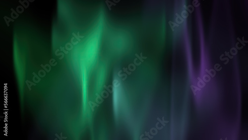 Abstract aura light background. 3d rendering Northern polar aurora borealis lights on dark.