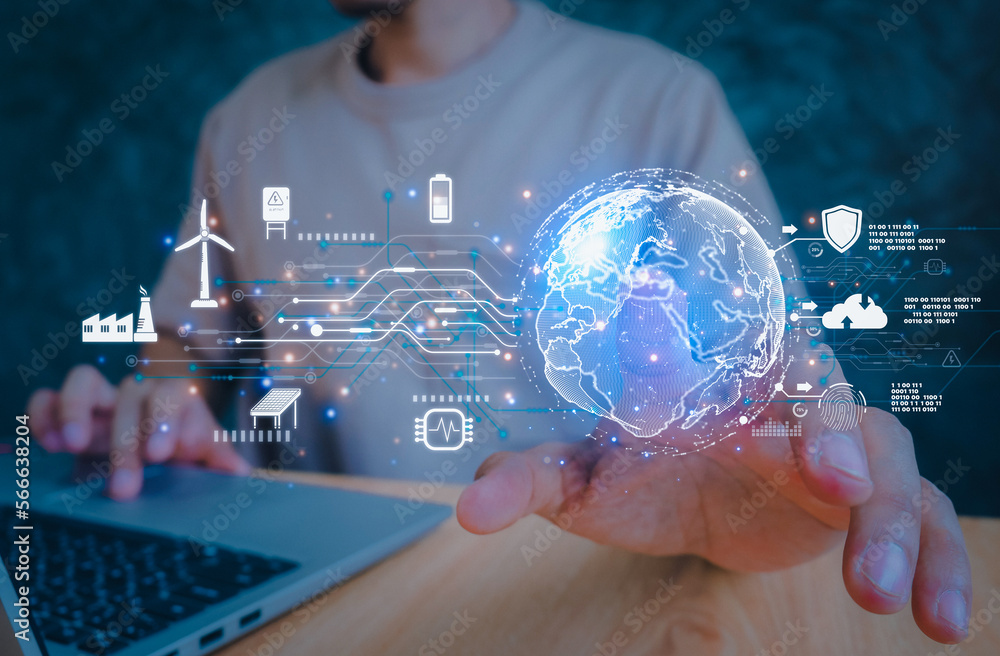 Industrial energy technology concept.Sustainable development goals