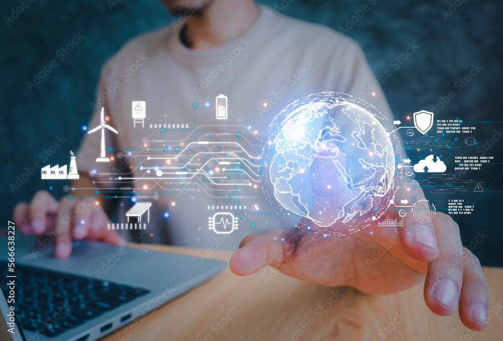 Industrial energy technology concept.Sustainable development goals