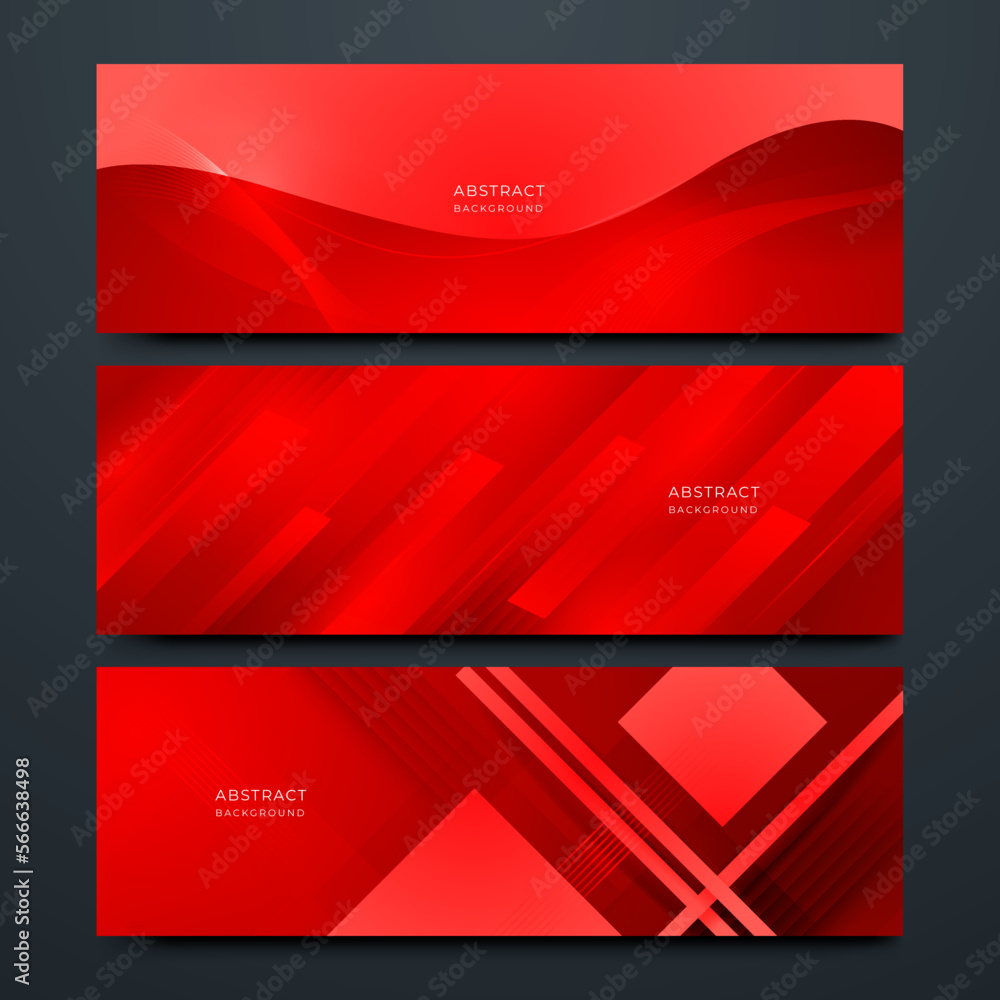 Red abstract banner background - Vector illustration