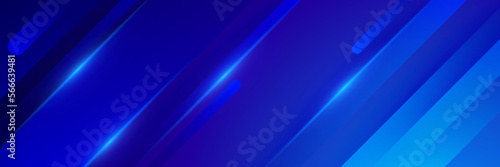 Abstract blue banner background poster with dynamic technology network. Vector illustration.