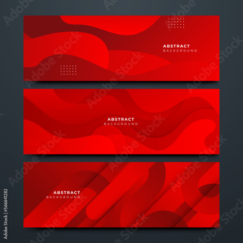 Modern dark red abstract banner design. Dynamic vector shaped background. Modern graphic template banner pattern for social media and web sites