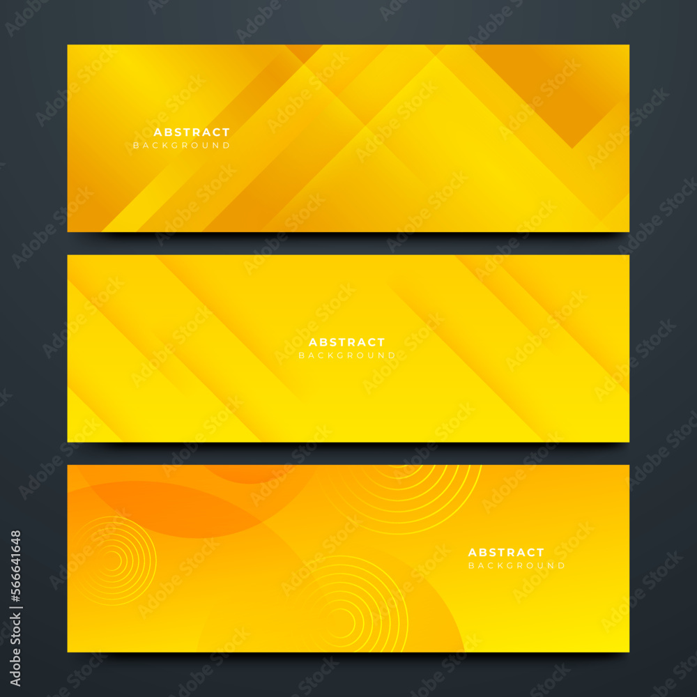 Obraz premium Modern bright warm tone and yellow orange color gradient background banner with abstract art vector