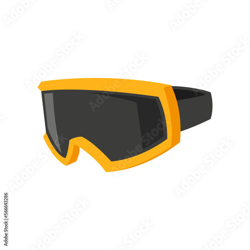 Cartoon drawing of snowboarding goggles isolated on white background. Equipment and apparel for snowboarding vector illustration. Winter sports concept