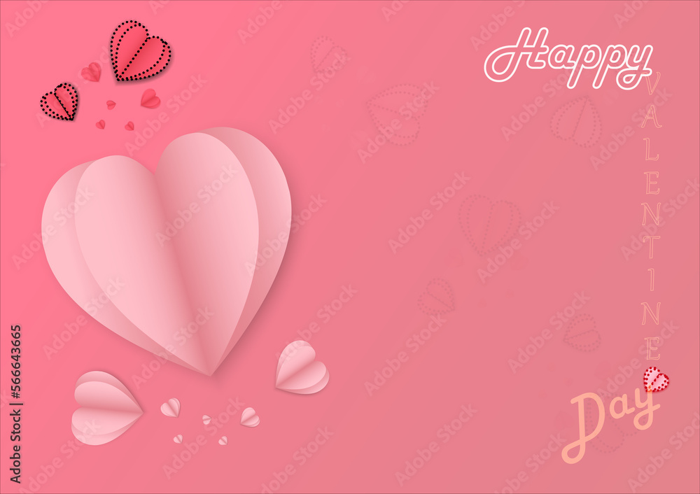 A card designed in the shape of a heart folded out of paper. It is a symbol and a gift to our loved ones. On Valentine's Day and Anniversary.made  From vector for abstract illustration. (sweet ,trend)
