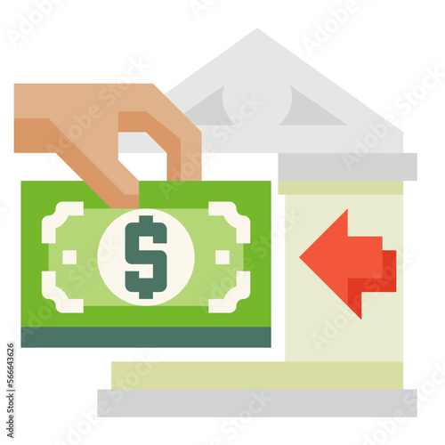 withdraw flat icon