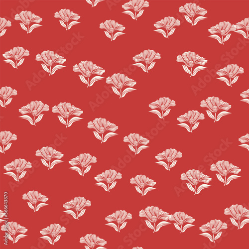 Seamless pattern with vintage flowers. Retro floral background.