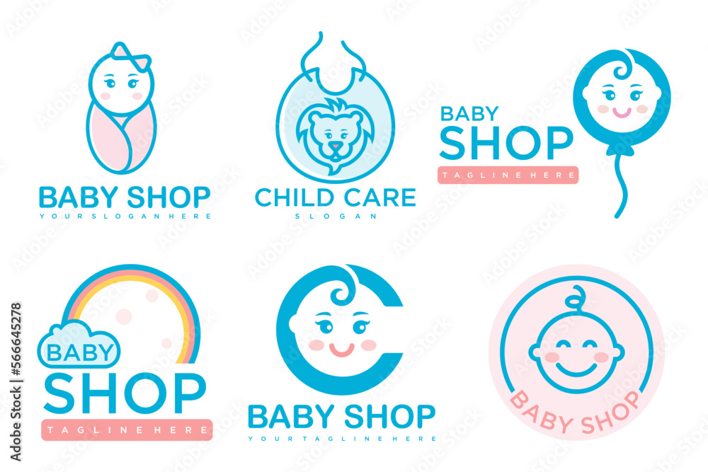 Baby Mother Nature Icon Set Logo Design badges For Children Store baby-care-center-apps-on-google-play