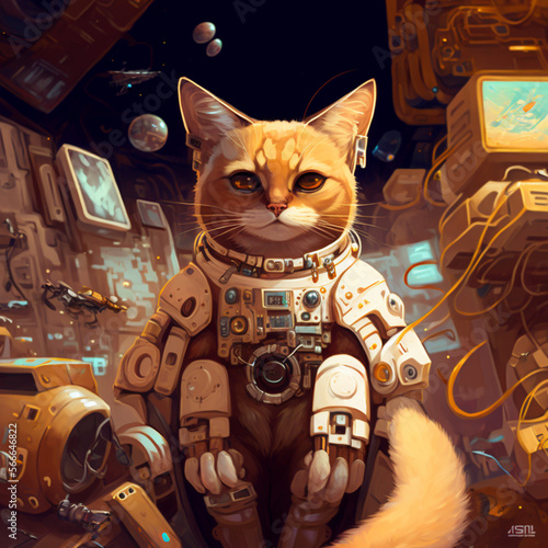 cat in the space