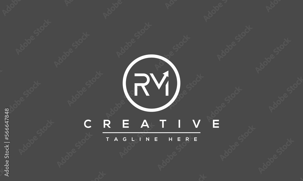 Fototapeta premium RM Alphabet letter icon logo, RM arrow monogram illustration symbol.