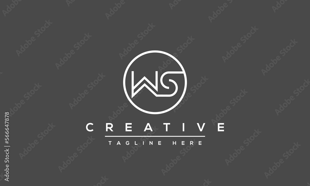 WS circle letter logo design vector. WS WSO monogram illustration symbol. WS circle letter logo design vector. WS WSO monogram illustration symbol.
