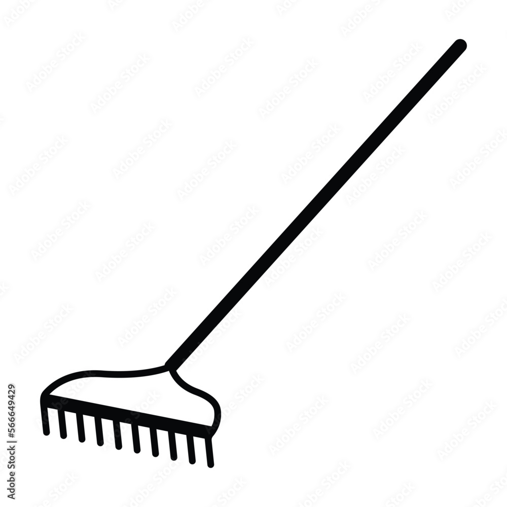 Garden bow rake for gardening and farming line art vector icon for apps and websites Garden bow rake for gardening and farming line art vector icon for apps and websites
