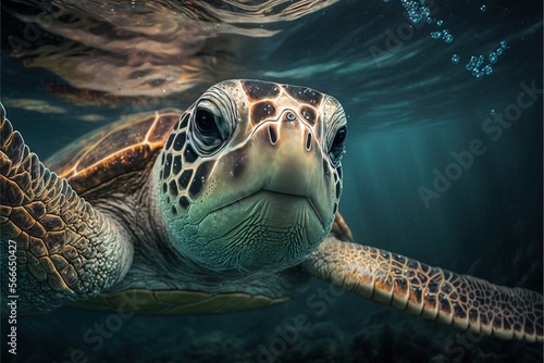 Closeup Turtle Generative AI