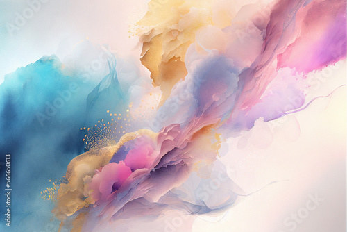 Abstract watercolor painting background in pastel colors. AI