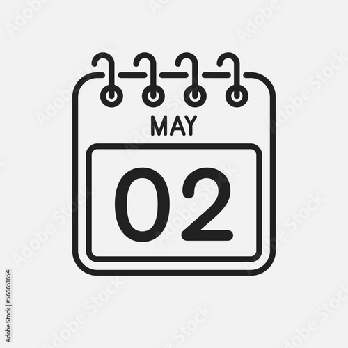 Icon page calendar day - 2 May