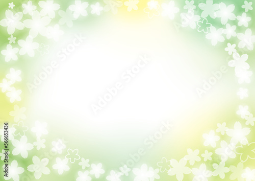 華やかな桜吹雪　グリーン