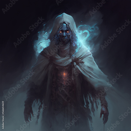 Fantasy character of a dark evil ghostly apparition