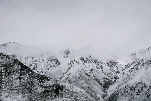 snow covered mountains