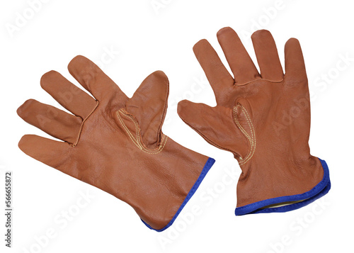 a pair of leather gloves for work