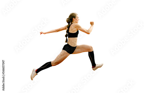 triple jump women athlete isolated