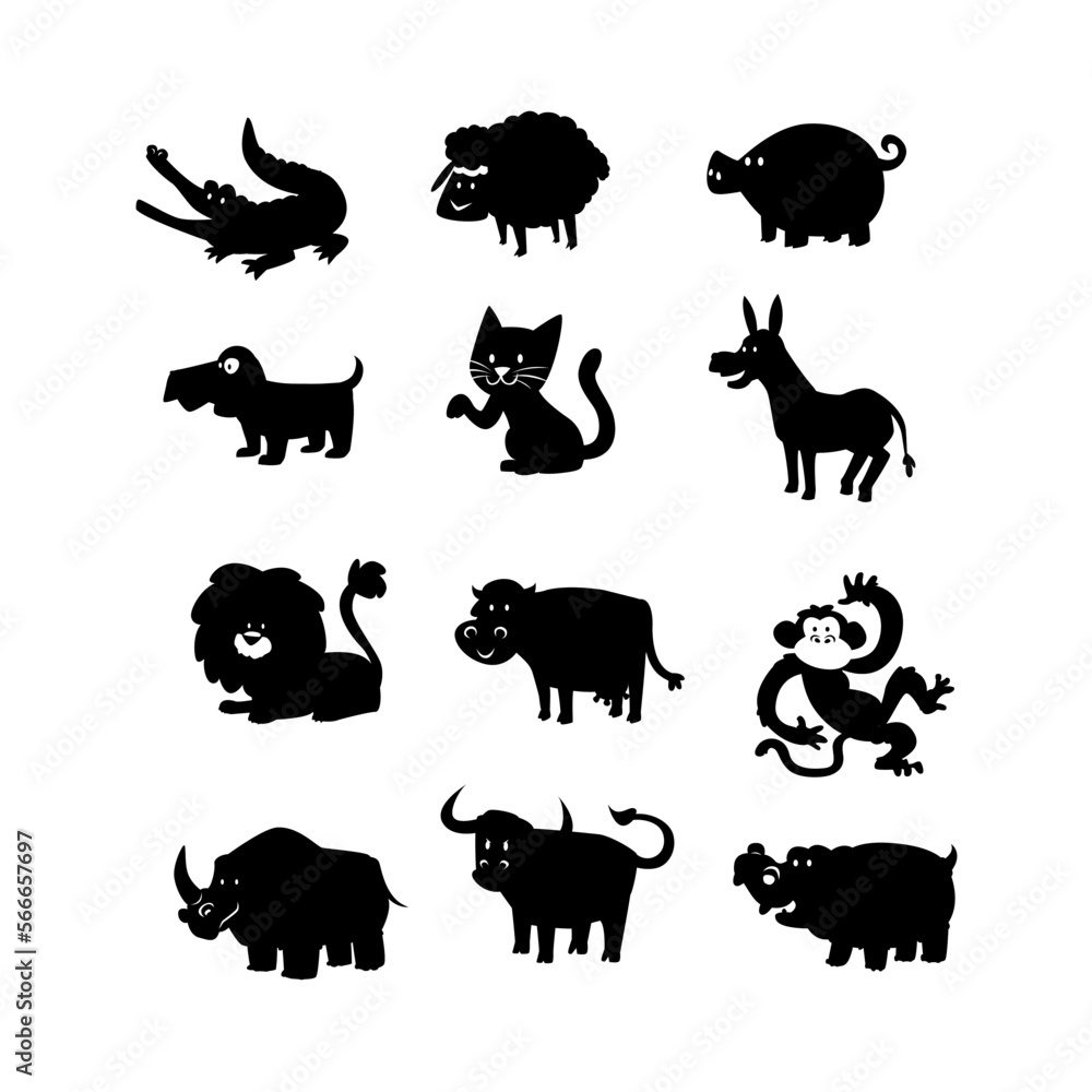 Obraz premium animal set vector logo design