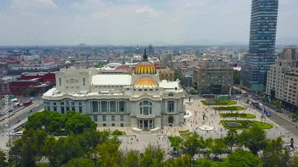 aerial view of the palace of fine arts in mexico city aerial view of the palace of fine arts in mexico city