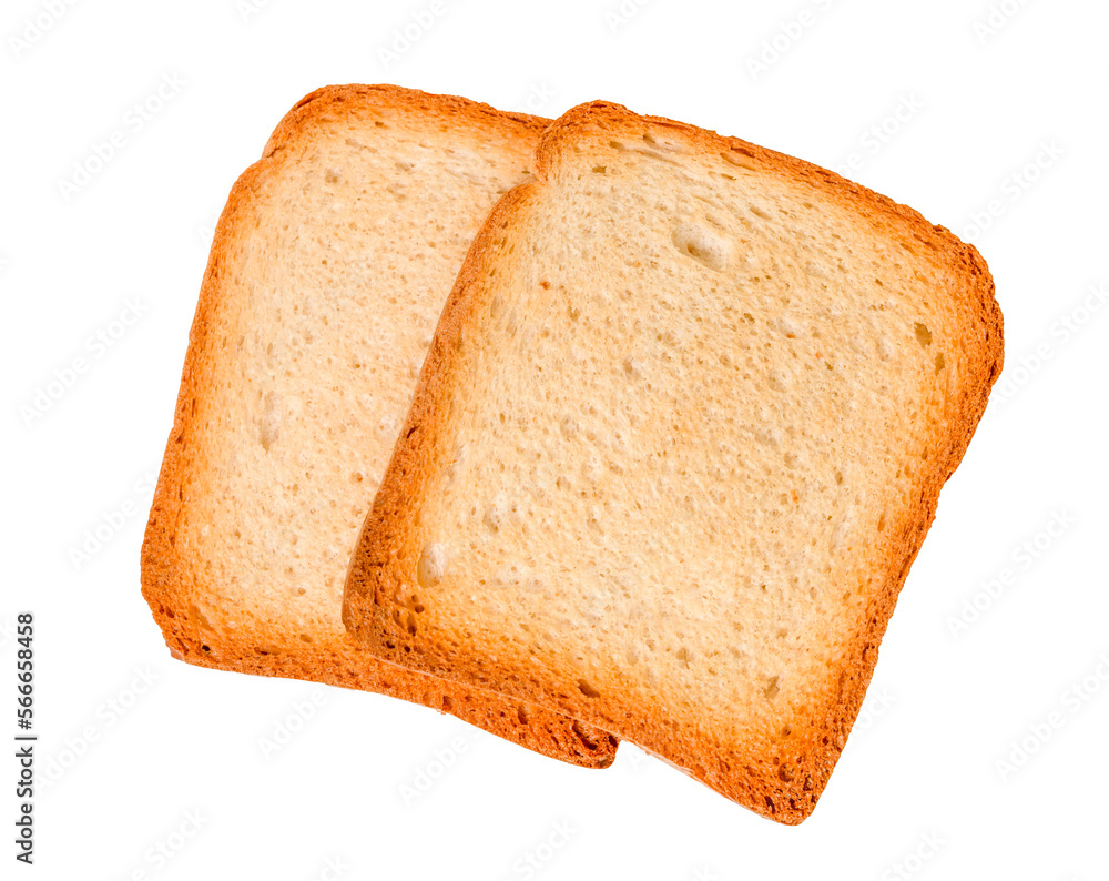 dry bread on a white background