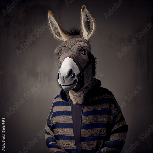 3D Donkey Avatar for online games or web account avatar. Generated AI © Saysamorn