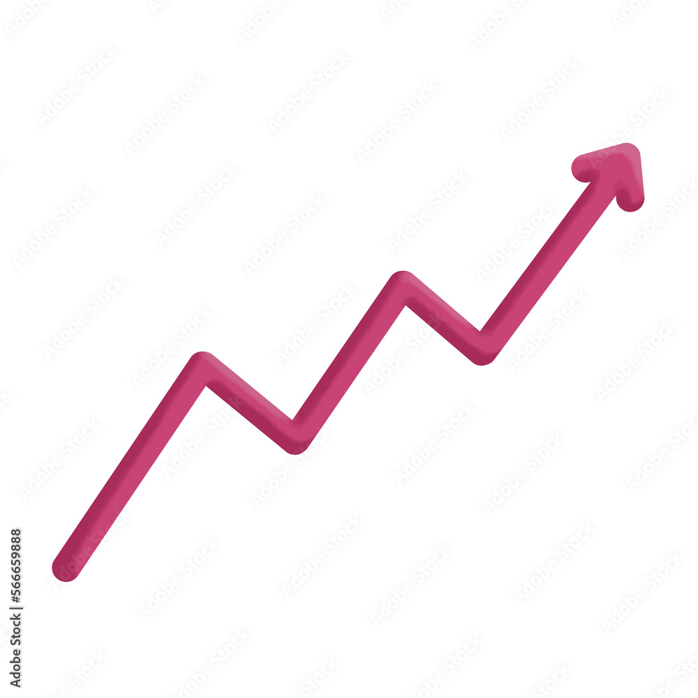 graph with arrow for traffic up 3d icon graph with arrow for traffic up 3d icon