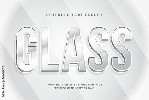 decorative glass editable text effect vector design