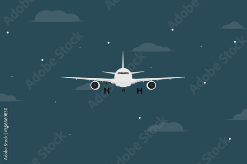a passenger plane flying in the sky at night vacation adventure travel
