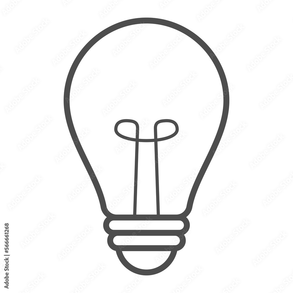 Light bulb icon line transparent background Light bulb icon line transparent background
