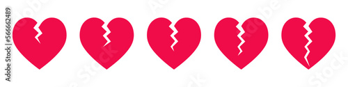 red broken heart style vector design 