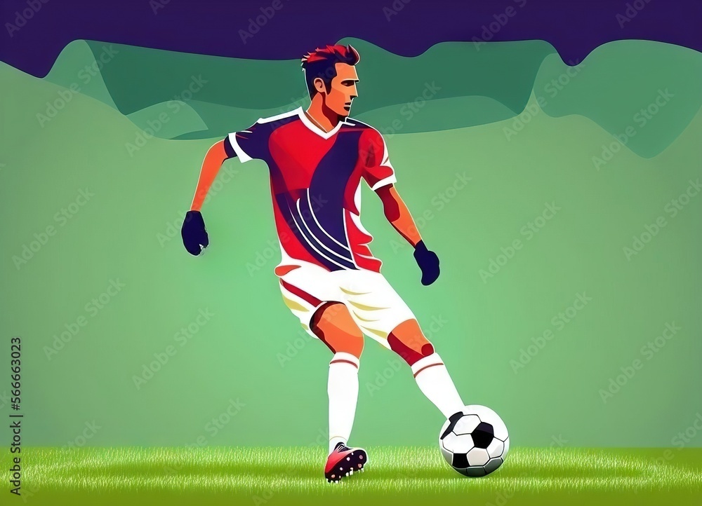 Fototapeta premium soccer player kicking ball