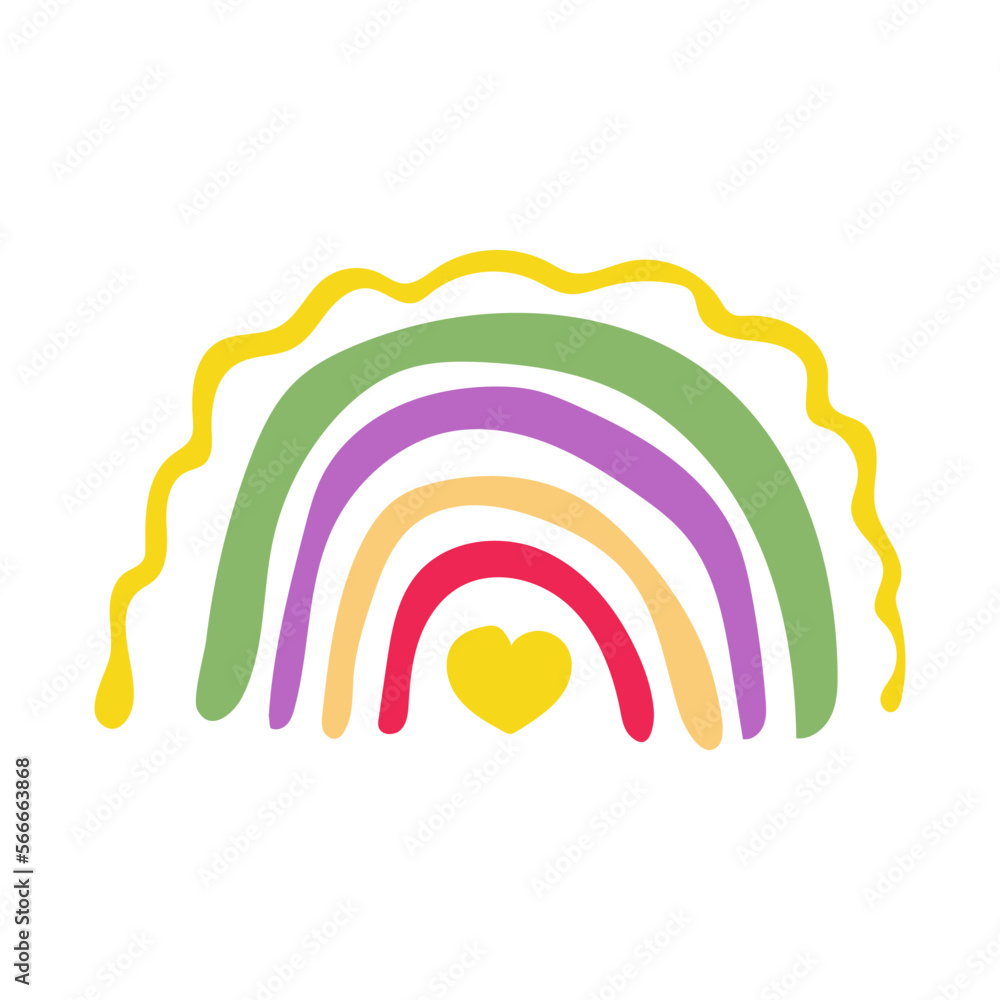 Obraz premium Modern Abstract Rainbow for kids room poster. Geometric Scandinavian wall art print.