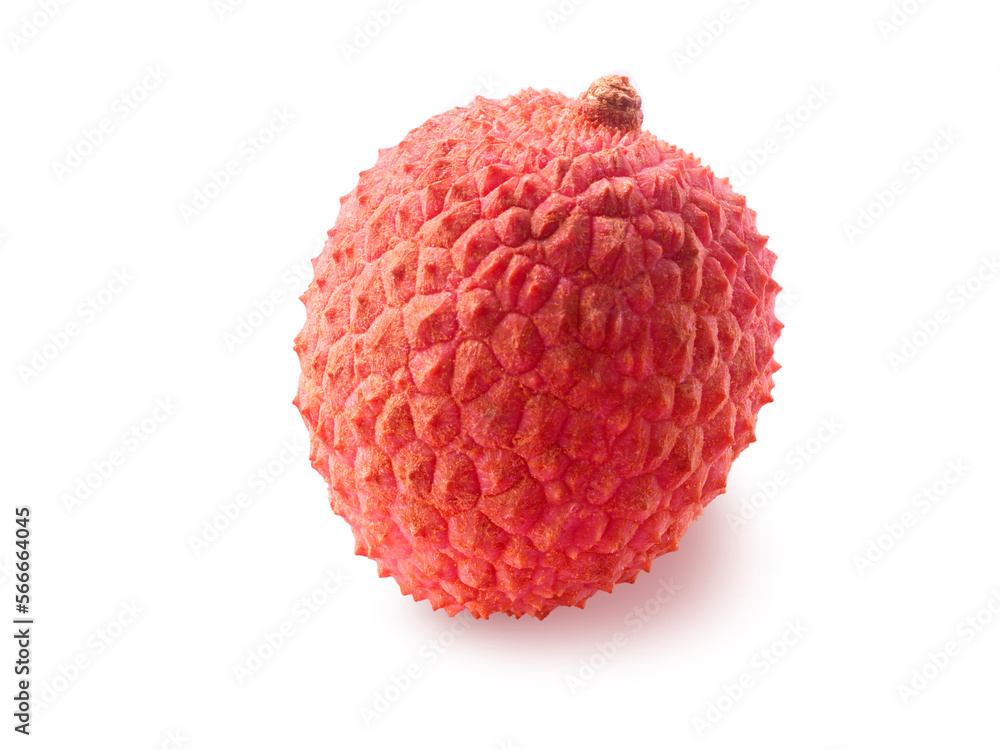 Lychee mit Schale auf weissem Grund als Freisteller Lychee mit Schale auf weissem Grund als Freisteller