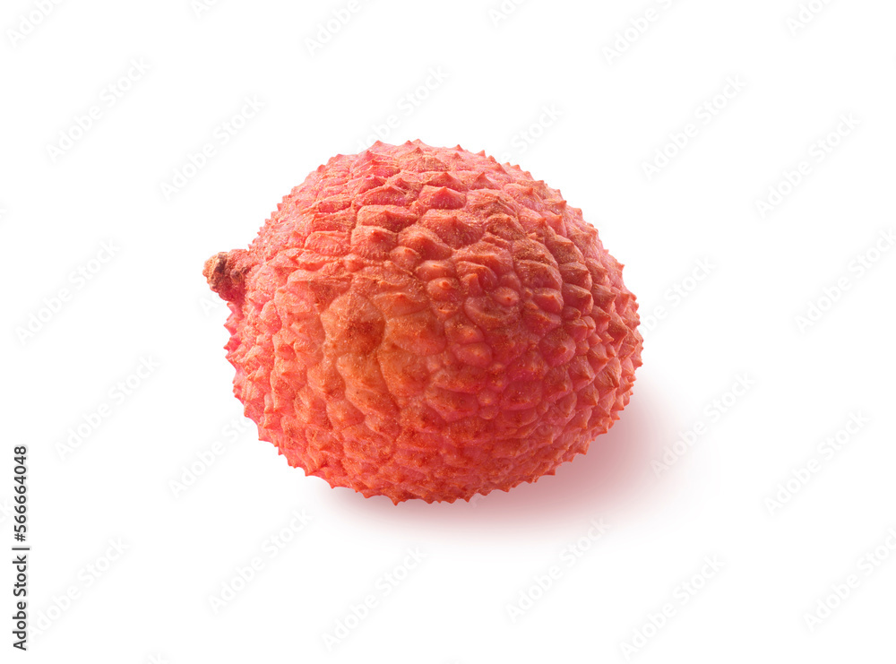Lychee mit Schale auf weissem Grund als Freisteller Lychee mit Schale auf weissem Grund als Freisteller
