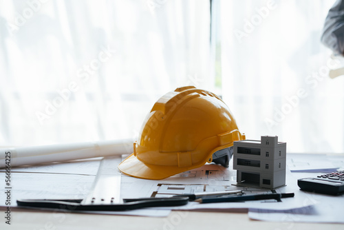 Engineer Objects for working on workplace and architecture blueprints with working tool.