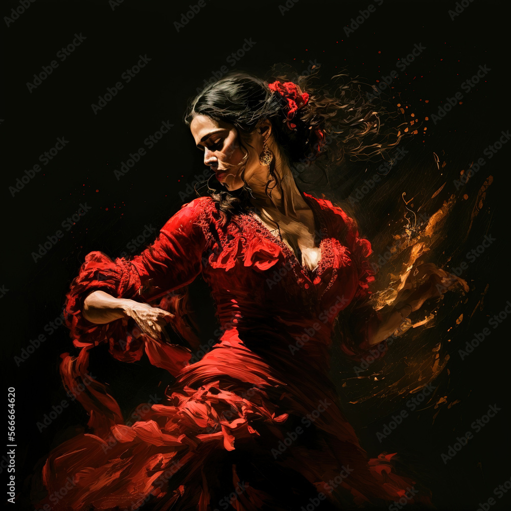 Mujer Bailando Flamenco - Generative AI