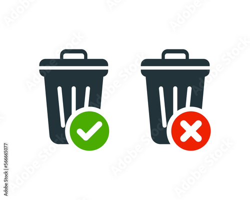 Trash icon set. Delete vector icon. Remove icon symbol
