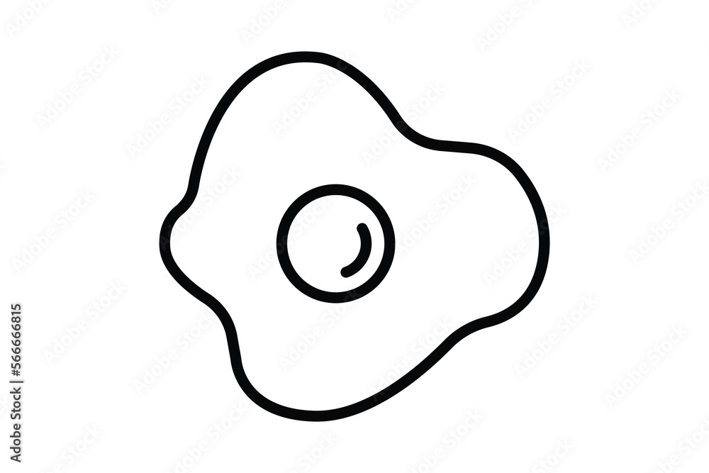 Breakfast icon illustration. Fried egg icon. Line icon style. Simple vector design editable Breakfast icon illustration. Fried egg icon. Line icon style. Simple vector design editable