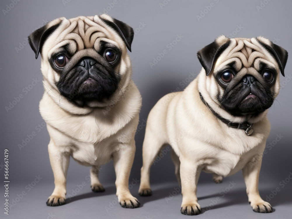 Fototapeta premium happy dog pug 