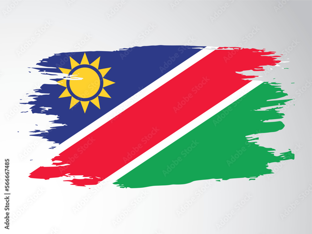 Flag of Namibia painted with a brush Flag of Namibia painted with a brush