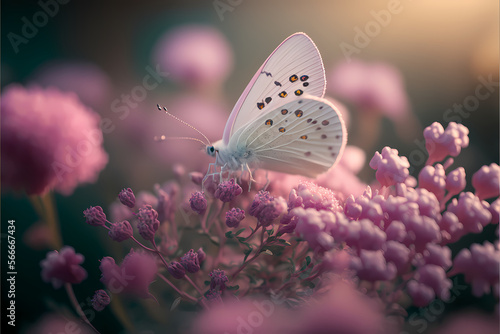 Close-up of a Butterfly on a flower in a beautiful nature