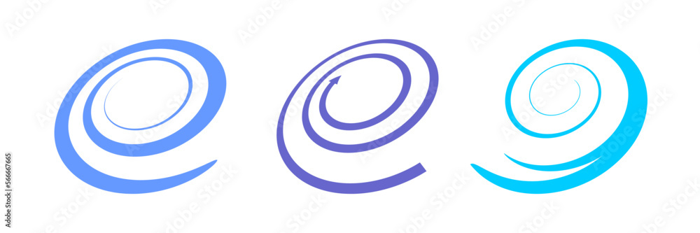 Abstract Spiral Swirl Icons. Design Elements Set. Abstract Spiral Swirl Icons. Design Elements Set.