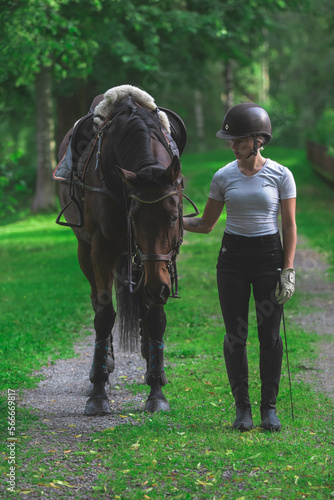 Horse and girl portrait
