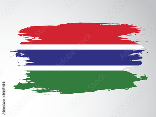 Flag of the Gambia painted with a brush