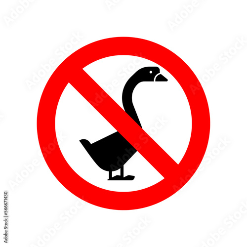 Stop Goose. Red road sign Prohibiting. Ban farm birds